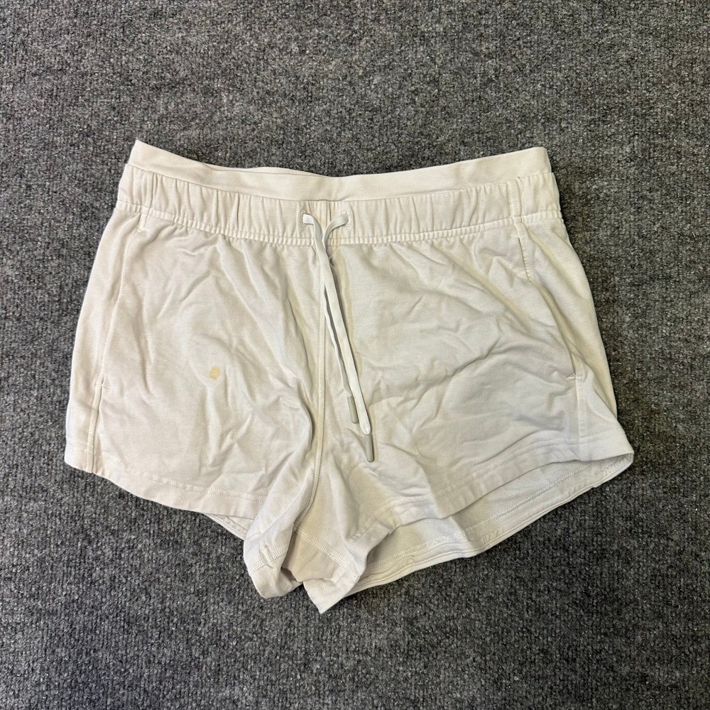 Lululemon Shorts Womens Size 8 White Cotton Blend Drawstring Athletic Lounge